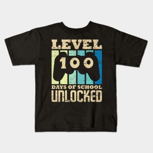 Level 100 days of school unlocked Kids T-Shirt